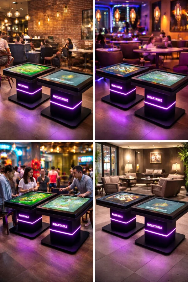 Borne interactive de jeux Megatable – Écran tactile interactif pour divertissement, digitactile maroc