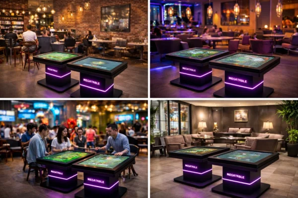 Borne interactive de jeux Megatable – Écran tactile interactif pour divertissement, digitactile maroc